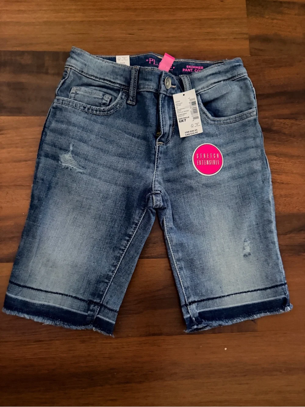 NWT The Children’s Place Girls Denim Skimmer Bermuda Shorts 6X/7 Twyla Wash
